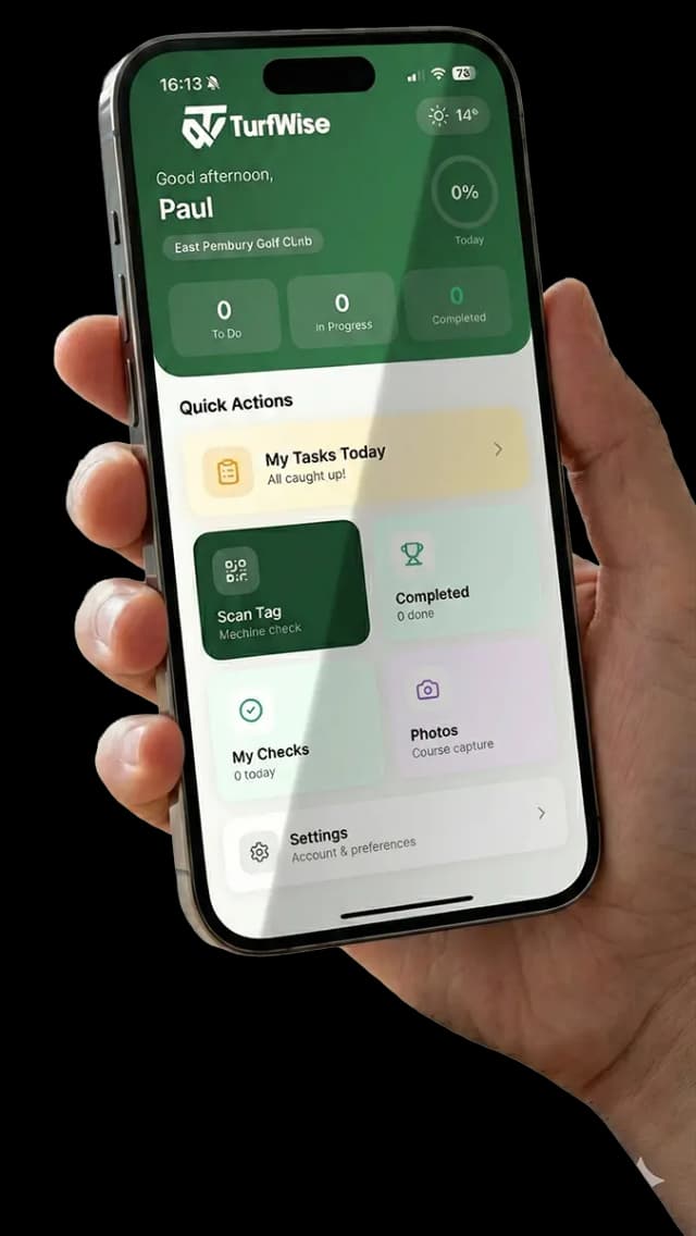 TurfWise Mobile App on iPhone